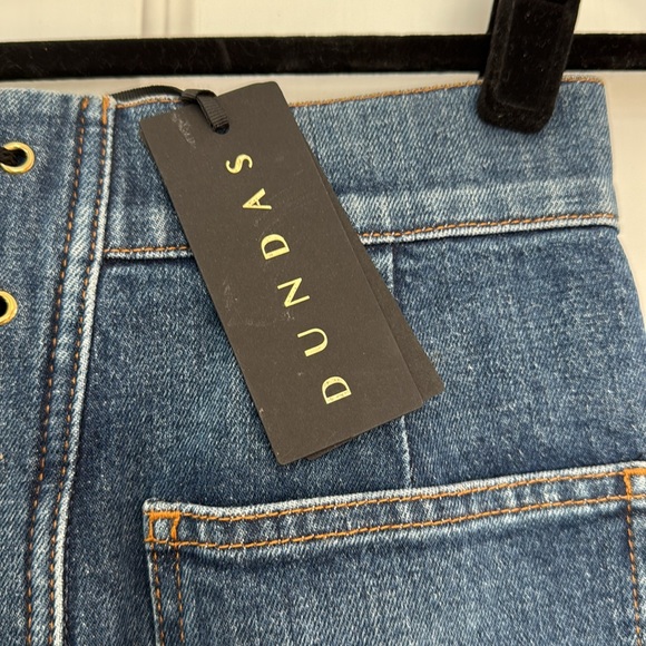 Dundas Button-Detailed High-Rise Flared Jeans Size 42 - Picture 9 of 12